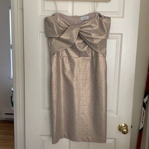Rickie Freeman for Teri Jon Off-the-Shoulder Short-Sleeve Draped Cocktail Dress